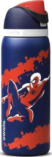 Owala Vannflaske Freesip 24/32oz Rustfritt Stål Blå Spider Man