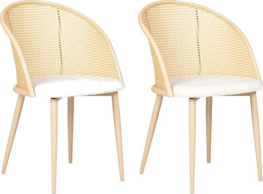 Sett med 2 spisestuestoler Cornell - Lyst tre, beige
