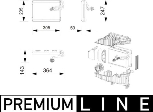 Fordamper, klimaanlegg MAHLE AE 269 000P