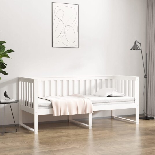 vidaXL Dagseng hvit 80x200 cm heltre furu