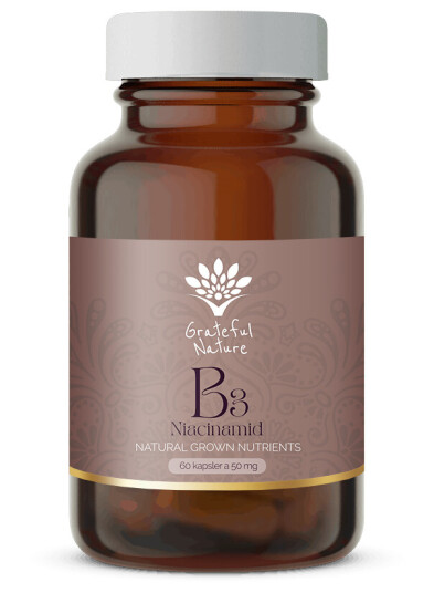 Grateful Nature B3 vitamin Niacin Natural Grown Nutrients 60 tabletter for 1-2 mnd Grateful Nature B3 vitamin Niacin Natural Grown Nutrients 60 tabletter for 1-2 mnd