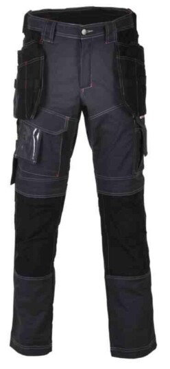 BS Håndverksbukse Drevsjø 2-V Stretch Unisex, Str. C46, Grå/Sort