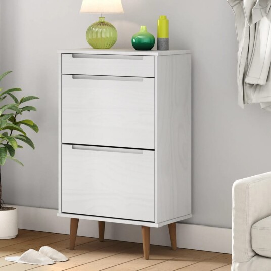 Skoskap MOLDE hvit 59,5x35x103 cm heltre furu 8720845542139 Skoskap MOLDE hvit 59,5x35x103 cm heltre furu 8720845542139