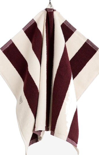 Gant Stripe Towel 50X70 - DARKENED WINE - 50X70
