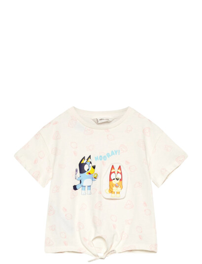 Mango Bluey Printed T-Shirt - Pink - 18-24M