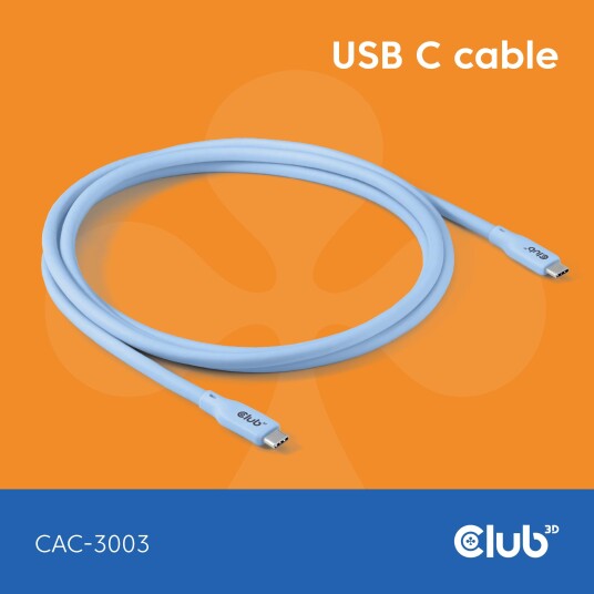 Club 3D Lifestyle USB-C Kabel  PD 240W,20Gbps  2m blau  St/St retail