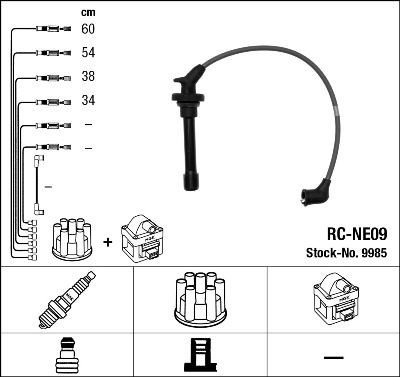 Tennplugg kabelsett NGK 9985 Tennplugg kabelsett NGK 9985