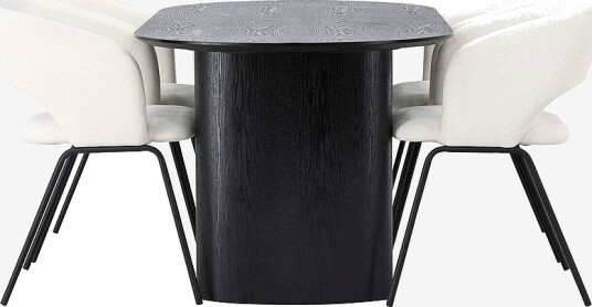Venture Home Spisegruppe Isolde med 4 stk stoler Day Svart Venture Home Spisegruppe Isolde med 4 stk stoler Day Svart