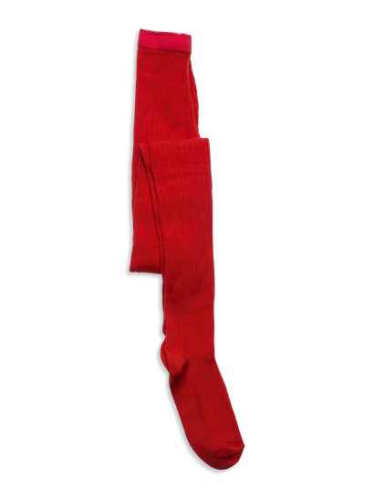 MP 128 Ull Rib Strømpebukse Tomato 130