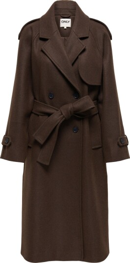 ONLY Onldear Trillion Long Belt Coat Pnt Noos Brown S