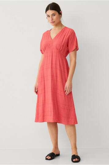 Vila - Kjole viJilala V-neck S/S Midi Dress - Rosa