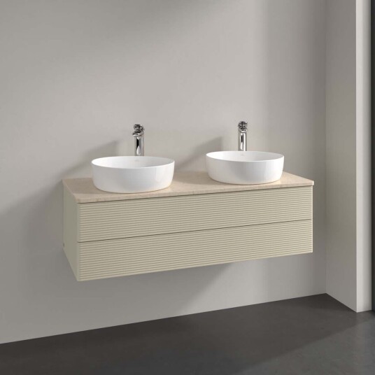 Villeroy & Boch Antao Servantskap med 2 skuffer 120x50x36 cm u/lys Grå Matt/Crème