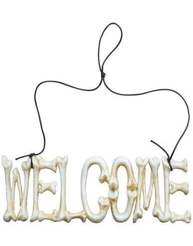 Skjelett "Welcome" Skilt 29x10,5 cm Skjelett "Welcome" Skilt 29x10,5 cm