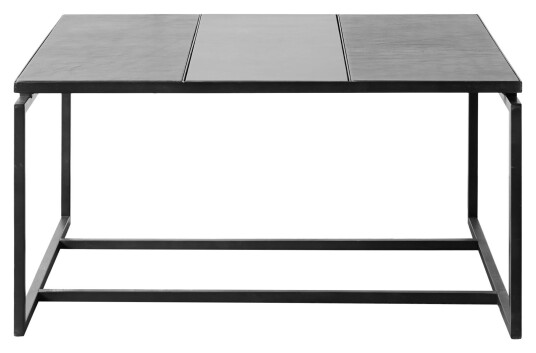 Muubs Austin Sofabord, Jern, Lær, 90x90, Svart Muubs Austin Sofabord, Jern, Lær, 90x90, Svart