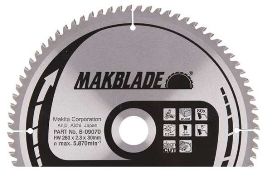 Makita Sagblad 260x30mm 80t Eco Ls1013, Ls1016, Ls1018, Lh1040, 2704