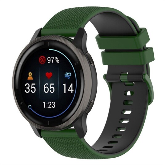 INCOVER Smartwatch Silikonrem (22 mm) Gitter- Grønn / Svart
