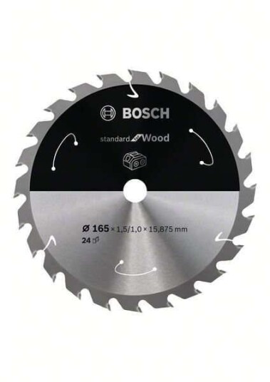 Bosch 165 mm Standard Sirkelsagblad for Tre med 24 Tenner