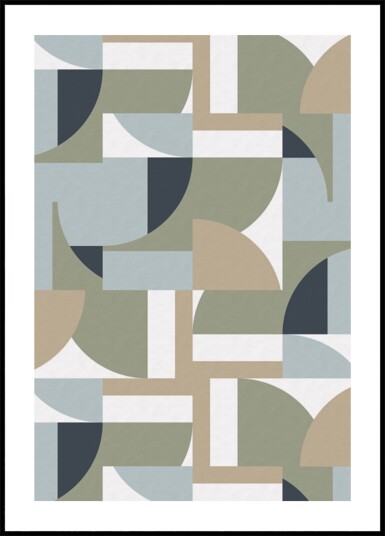 Muted Geometric Curves Plakat / 40x50 Muted Geometric Curves Plakat / 40x50