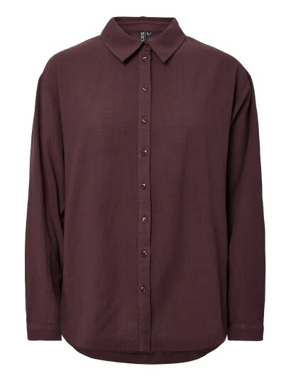 Pieces Pcagnes Ls Oversized Shirt Wvn Bc Burgundy M