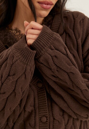 Bubbleroom Cable Knit Cardigan