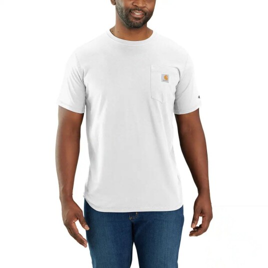 Carhartt Men"s Carhartt Force Relaxed Fit Midweight Short-Sleeve Pocket T-Shirt White XXL Carhartt Men"s Carhartt Force Relaxed Fit Midweight Short-Sleeve Pocket T-Shirt White XXL
