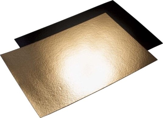 Kagepap Rektangulærx 500 Mm Kraft/Pe Guld/Sort Pakke A 25 Stk Kraftig