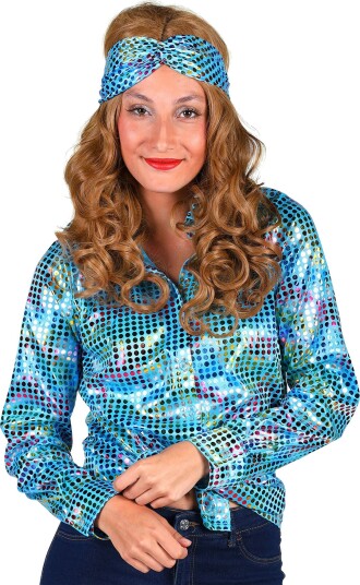 Thetru B.v. Disco Skjorte Dame Turkis Fargeskinnende X-Small 3507-1500-00XS