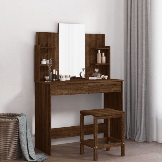 Sminkebord med speil svart 96x39x142 cm 8721012134171 Sminkebord med speil svart 96x39x142 cm 8721012134171