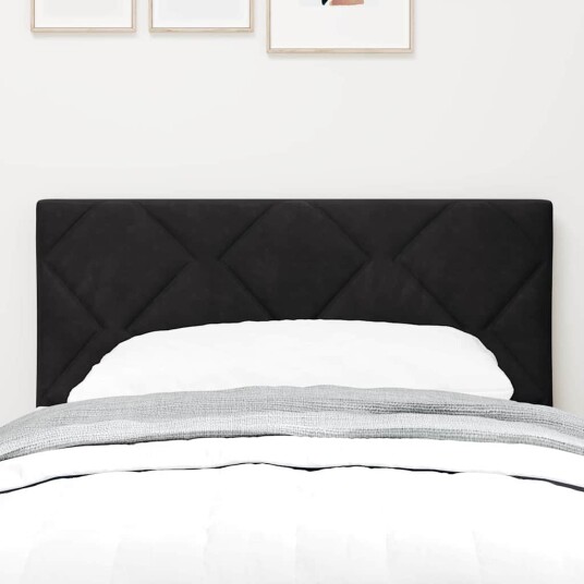 LED Hodegavl Diamantblokkmønster Svart 80 cm Fløyel LED Hodegavl Diamantblokkmønster Svart 80 cm Fløyel