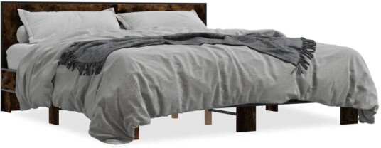 Sengeramme røkt eik 180x200 cm konstruert tre og metall 8721102613852