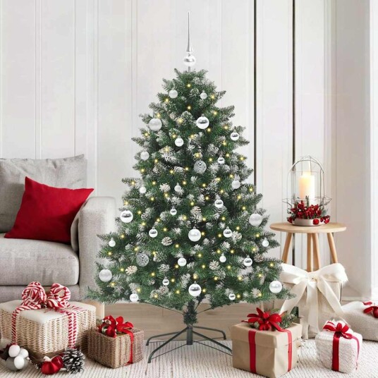 Kunstig juletre grønn 105 x 105 x 150 cm PVC og plast og stål Kunstig juletre grønn 105 x 105 x 150 cm PVC og plast og stål