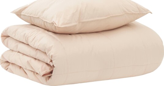 vidaXL Dyne Sett med pute Beige 137 x 200 cm Bomull, Kapok, Polyester