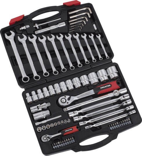 Kreator Pipenøkkelsett 1/4"-1/2" Med Nøkler 77 Deler