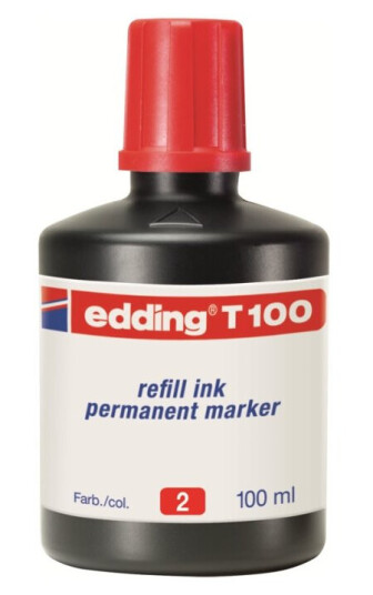 Edding T 100 - Blekk - Permanent - Rød - 100 Ml
