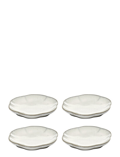Serax Plate Ribbed S Inku By Sergio Herman Set/4   Cream   Ø 8.9 CM