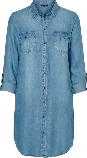 Vero Moda Kjole vmSilla LS Short Dress Blå Vero Moda Kjole vmSilla LS Short Dress Blå