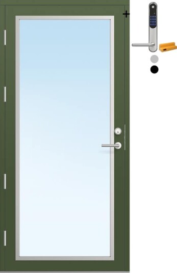 Ytterdør Bygg1 Fjell 11 Klarglass med Yale Doorman Classic Home