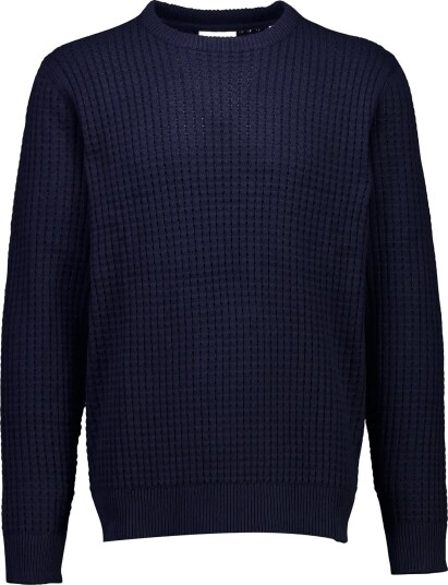 Lindbergh Structure O Neck Knit Navy XXL