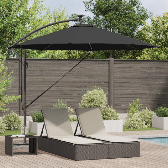  Kantilever bananparasol med lås Svart 294 x 294 x 248 cm