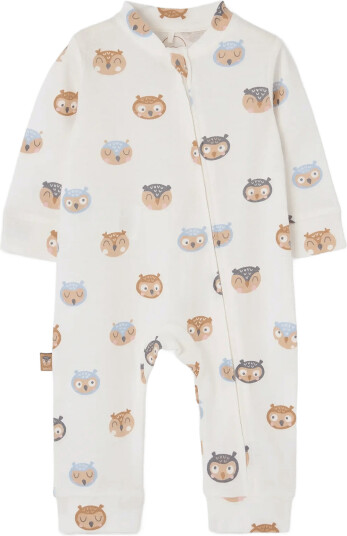 Boboli Ribbed Play Suit Printed For Baby Bci Cream 62