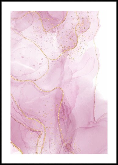 Pink Marble with Gold Plakat Plakat / 50x70cm