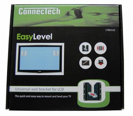 CONNECTECH Wall Bracket Vesa 100x100 and up LCD and Plasma all size Max 80 kg Wall distance 10mm Black