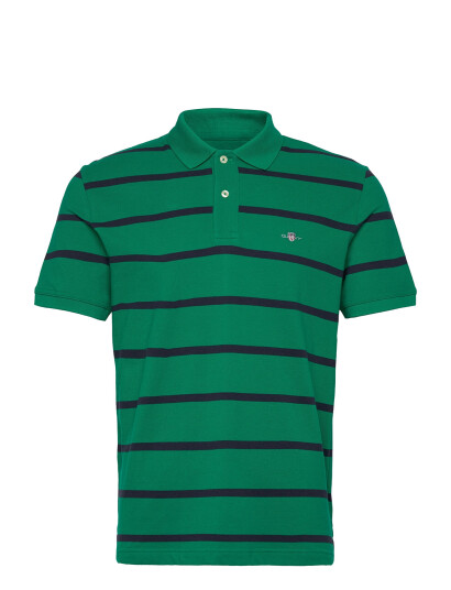 GANT Striped Polo - Green - L
