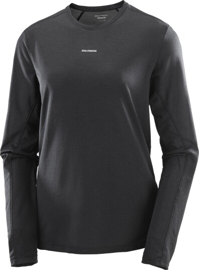 Salomon Women"s Shkout Core Long Sleeve Tee Deep Black Deep Black/ M