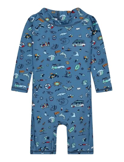 Color Kids Baby Suit L/S Aop Upf 60 Blue 86 Color Kids Baby Suit L/S Aop Upf 60 Blue 86