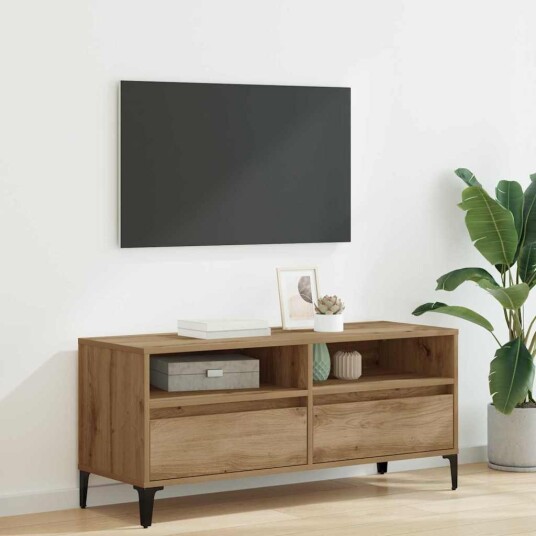  TV skap Artisan Eik 100 x 34,5 x 44,5 cm Ingeniørtre og jern