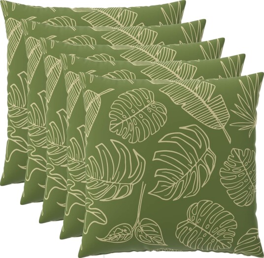 vidaXL Putetrekk 6 pcs HEERLEN Blad Design 80 x 80 cm Polyester
