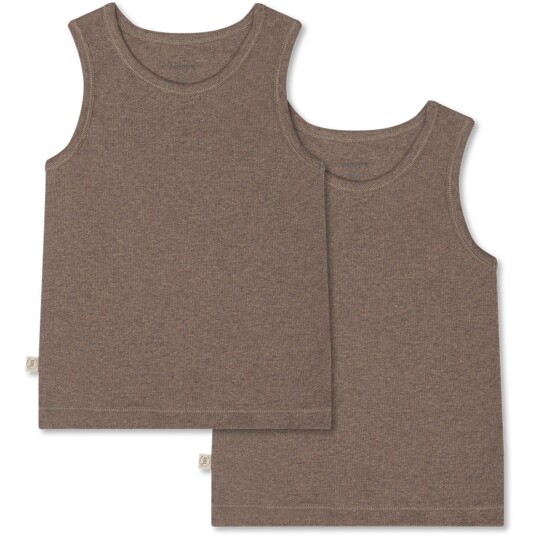 That"s Mine Brown Melange Cuno Tanktop 2-Pack 4 år/104