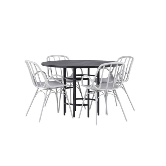 Venture Home Spisegruppe Venture Home Copenhagen Ø 115 cm med 4 Dyrön Stoler GR23215