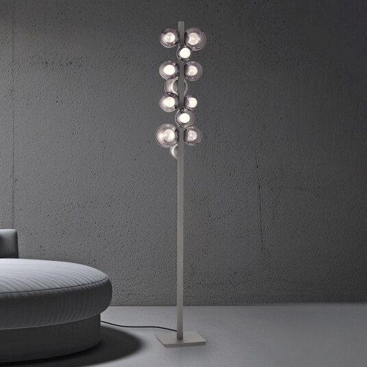 Gulvlampe PURE Popup dimmbar Grå Stue Aluminium Moderne 160 Grå